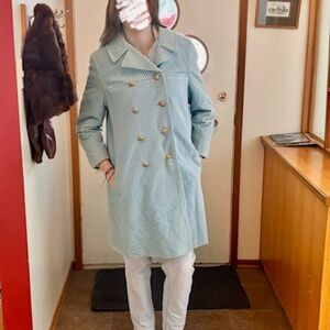 Rainmaster Velvet Coat - Ice Pastel Blue - 1960s